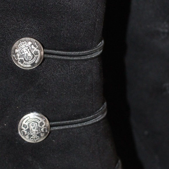 Rialto, Suede heel booties with silver buttons - Picture 8 of 10